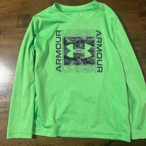 Under Armour Kids Neon Green Long Sleeve Tee